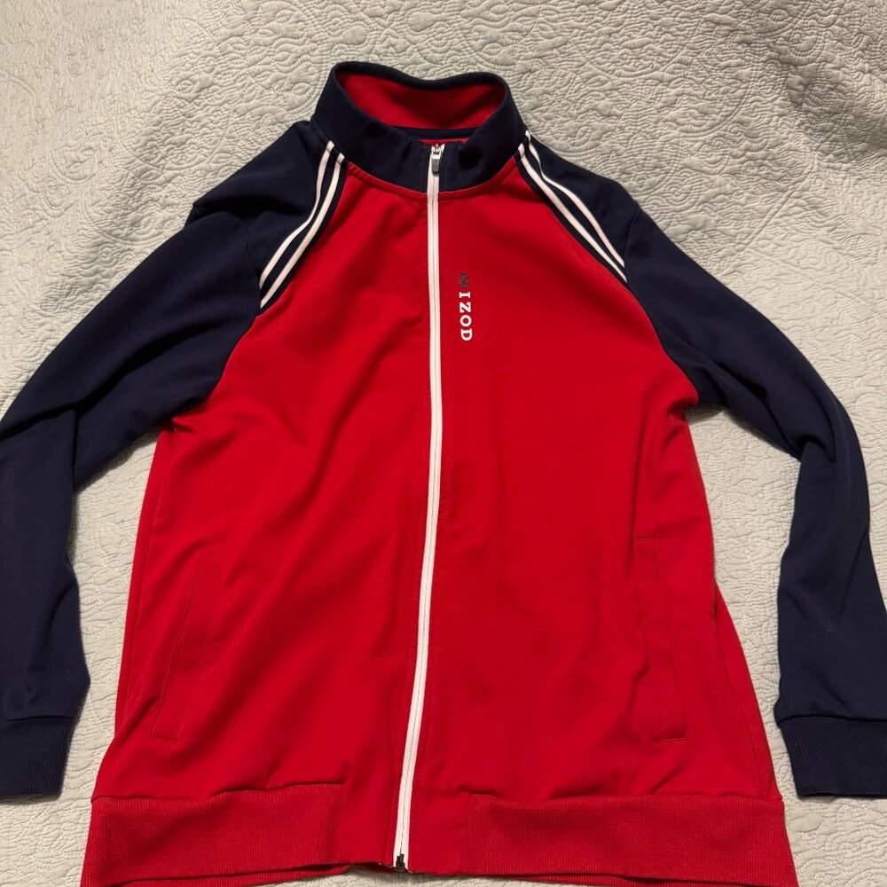 IZOD Men's Advantage Performance Stretch Red Track Jacket - Large